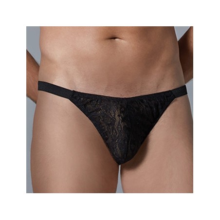 String Dentelle Leopard Allure Noir